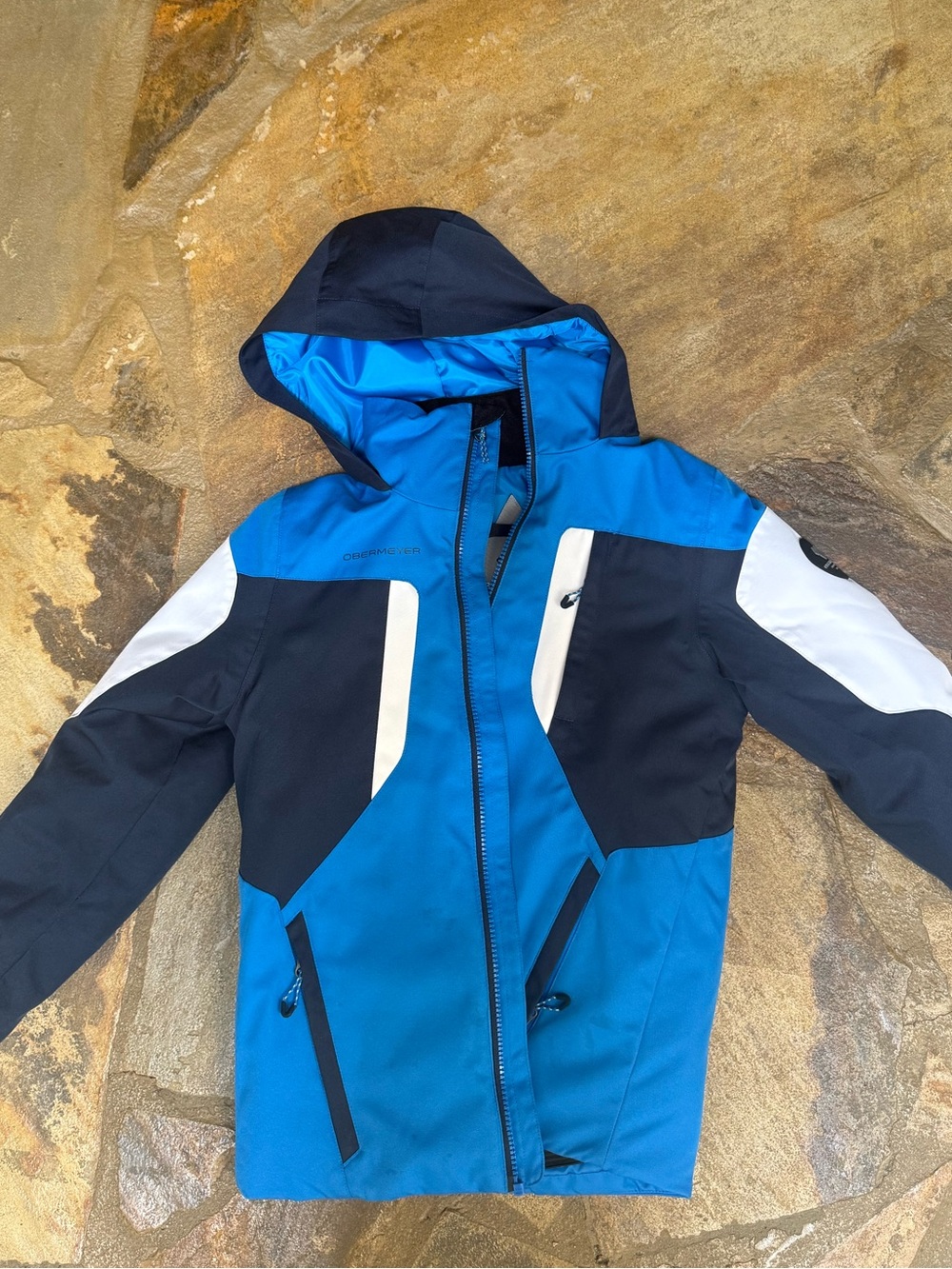 Obermeyer Jacket Bright Blue with Gray Logo